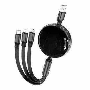 hoco X78 2A 8 Pin + USB-C/Type-C + Micro USB 3 in 1 Charging Cable, Length: 1m(Black)