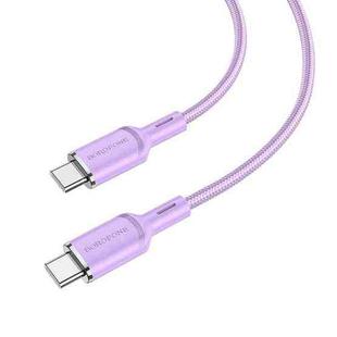 Borofone BX90 Type-C to Type-C Cyber 60W Charging Data Cable, Length:1m(Purple)