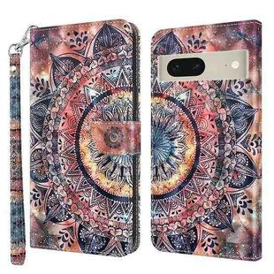 For Google Pixel 7 5G 3D Painted Leather Phone Case(Colorful Mandala)