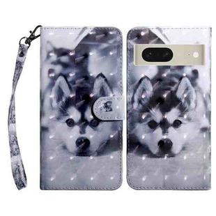 For Google Pixel 7 5G 3D Painted Leather Phone Case(Husky)