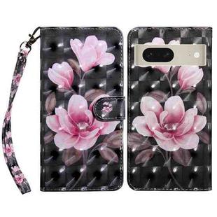 For Google Pixel 7 5G 3D Painted Leather Phone Case(Pink Flower)