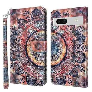 For Google Pixel 7a 5G 3D Painted Leather Phone Case(Colorful Mandala)