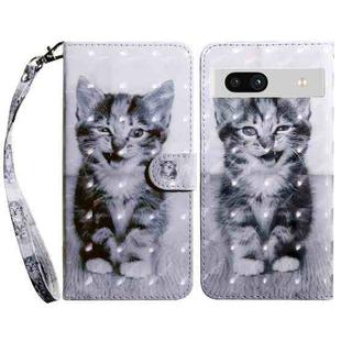 For Google Pixel 7a 5G 3D Painted Leather Phone Case(Smile Cat)