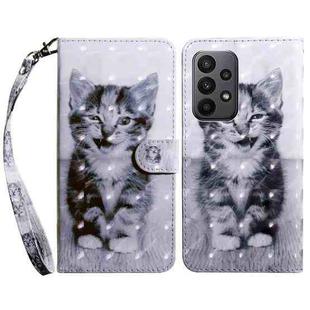 For Samsung Galaxy A24 4G 3D Painted Leather Phone Case(Smile Cat)