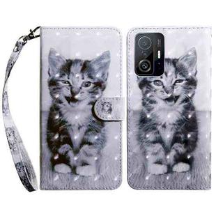 For Xiaomi Mi 11T Pro 3D Painted Leather Phone Case(Smile Cat)