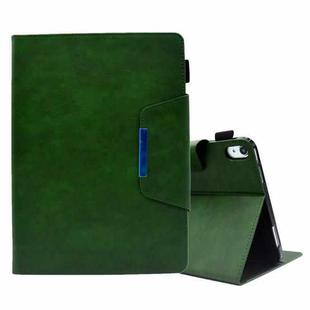 For iPad 10th Gen 10.9 2022 Suede Cross Texture Magnetic Clasp Leather Tablet Case(Green)