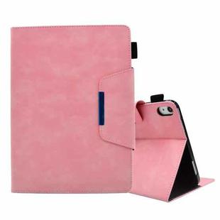 For iPad 10th Gen 10.9 2022 Suede Cross Texture Magnetic Clasp Leather Tablet Case(Pink)