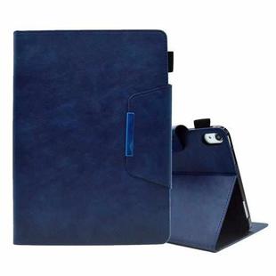 For iPad 10th Gen 10.9 2022 Suede Cross Texture Magnetic Clasp Leather Tablet Case(Blue)