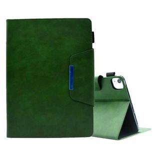 For iPad Pro 11 2022/2021/2020 / Air 10.9 2022 / 2020 Suede Cross Texture Magnetic Clasp Leather Tablet Case(Green)