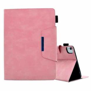 For iPad Pro 11 2022/2021/2020 / Air 10.9 2022 / 2020 Suede Cross Texture Magnetic Clasp Leather Tablet Case(Pink)