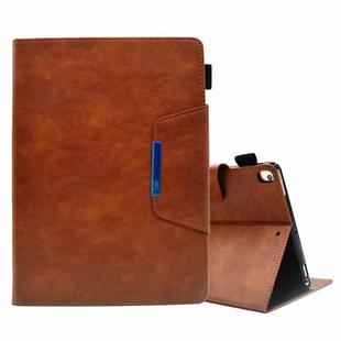 For iPad 10.2 2020&2019 / Air 10.5 Suede Cross Texture Magnetic Clasp Leather Tablet Case(Brown)