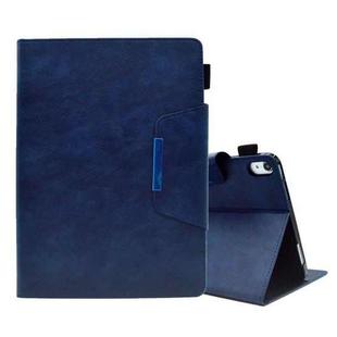 For iPad mini 6 Suede Cross Texture Magnetic Clasp Leather Tablet Case(Blue)