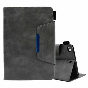 For iPad mini 5 / 4 / 3 / 2 / 1 Suede Cross Texture Magnetic Clasp Leather Tablet Case(Grey)