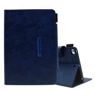 For iPad mini 5 / 4 / 3 / 2 / 1 Suede Cross Texture Magnetic Clasp Leather Tablet Case(Blue)