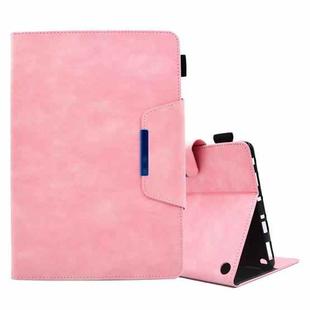 For Amazon Fire HD 8 2021 / 2022 Suede Cross Texture Magnetic Clasp Leather Tablet Case(Pink)