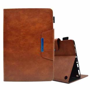 For Amazon Fire HD 8 2021 / 2022 Suede Cross Texture Magnetic Clasp Leather Tablet Case(Brown)