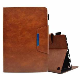 For Amazon Fire HD 10 / HD 10 Plus 2021 Suede Cross Texture Magnetic Clasp Leather Tablet Case(Brown)