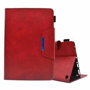 For Amazon Fire HD 10 / HD 10 Plus 2021 Suede Cross Texture Magnetic Clasp Leather Tablet Case(Red)