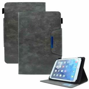 For 7 inch Suede Cross Texture Magnetic Clasp Leather Tablet Case(Grey)