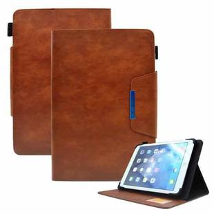 For 8 inch Suede Cross Texture Magnetic Clasp Leather Tablet Case(Brown)