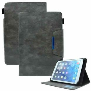 For 10 inch Suede Cross Texture Magnetic Clasp Leather Tablet Case(Grey)