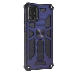 For Galaxy A51 5G Shockproof TPU + PC Magnetic Protective Case with Holder(Blue)