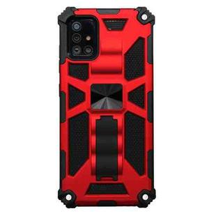 For Galaxy A51 5G Shockproof TPU + PC Magnetic Protective Case with Holder(Red)