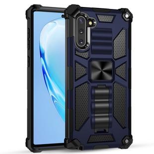 For Galaxy Note 10 Shockproof TPU + PC Magnetic Protective Case with Holder(Blue)