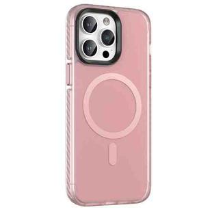 For iPhone 14 Pro Max Skin Feel Semi-transparent Frosted MagSafe Magnetic Phone Case(Pink)