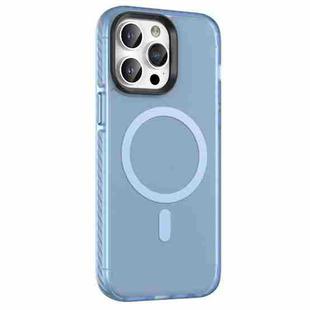 For iPhone 14 Pro Skin Feel Semi-transparent Frosted MagSafe Magnetic Phone Case(Blue)