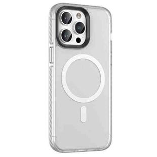 For iPhone 14 Plus Skin Feel Semi-transparent Frosted MagSafe Magnetic Phone Case(White)