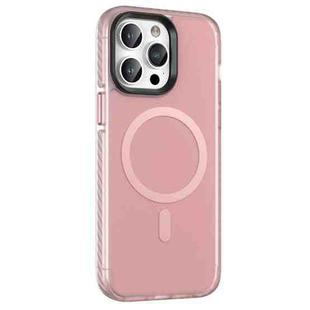 For iPhone 13 Pro Max Skin Feel Semi-transparent Frosted MagSafe Magnetic Phone Case(Pink)