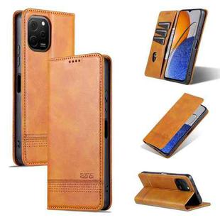 For Huawei Enjoy 50z AZNS Magnetic Calf Texture Flip Leather Phone Case(Light Brown)