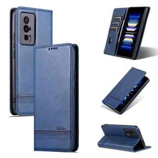 For Xiaomi Redmi K60 / K60 Pro AZNS Magnetic Calf Texture Flip Leather Phone Case(Dark Blue)