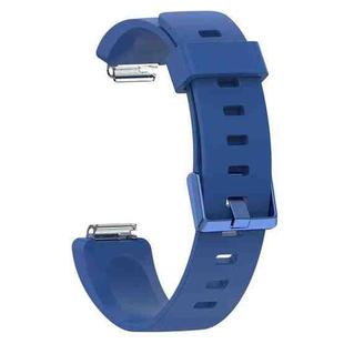 For Fitbit Inspire / Inspire HR Glossy Surface Silicone  Watch Band, Size:S(Dark Blue)