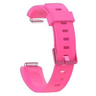 For Fitbit Inspire / Inspire HR Glossy Surface Silicone  Watch Band, Size:L(Pink)