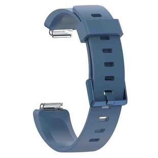 For Fitbit Inspire / Inspire HR Glossy Surface Silicone  Watch Band, Size:L(Blue Grey)