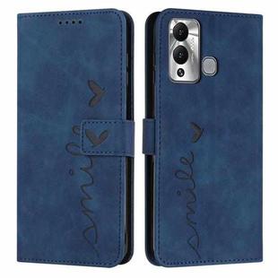 For Infinix Hot 20 Play Skin Feel Heart Embossed Leather Phone Case(Blue)