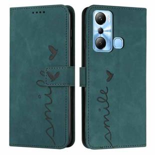 For Infinix Hot 20i Skin Feel Heart Embossed Leather Phone Case(Green)