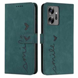 For Infinix Zero 20 Skin Feel Heart Embossed Leather Phone Case(Green)