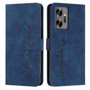 For Infinix Zero 20 Skin Feel Heart Embossed Leather Phone Case(Blue)