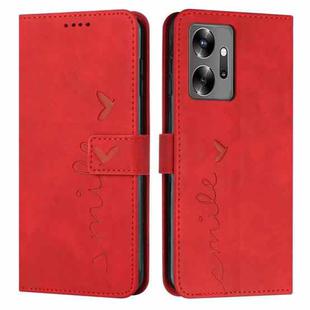 For Infinix Zero 20 Skin Feel Heart Embossed Leather Phone Case(Red)