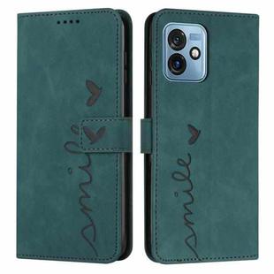 For Motorola Moto G 5G 2023 Skin Feel Heart Embossed Leather Phone Case(Green)