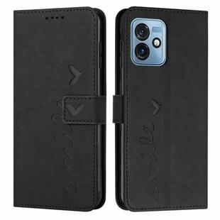 For Motorola Moto G 5G 2023 Skin Feel Heart Embossed Leather Phone Case(Black)