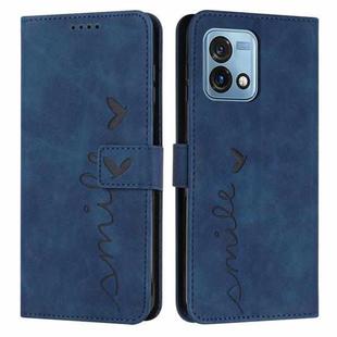 For Motorola Moto G Stylus 5G 2023 Skin Feel Heart Embossed Leather Phone Case(Blue)