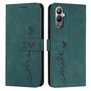 For Tecno Pova 4 Skin Feel Heart Embossed Leather Phone Case(Green)