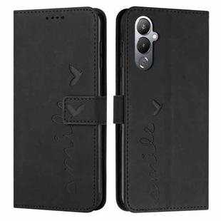 For Tecno Pova 4 Skin Feel Heart Embossed Leather Phone Case(Black)