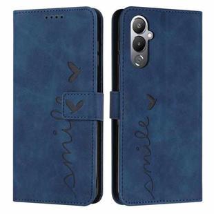 For Tecno Pova 4 Skin Feel Heart Embossed Leather Phone Case(Blue)