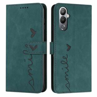 For Tecno Pova 4 Pro Skin Feel Heart Embossed Leather Phone Case(Green)