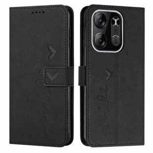 For Tecno Spark Go 2023 Skin Feel Heart Embossed Leather Phone Case(Black)